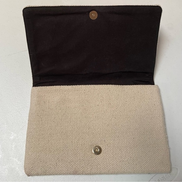 Stella and Dot St. Barth's Linen Multi Color Pom Pom Clutch - Picture 5 of 6